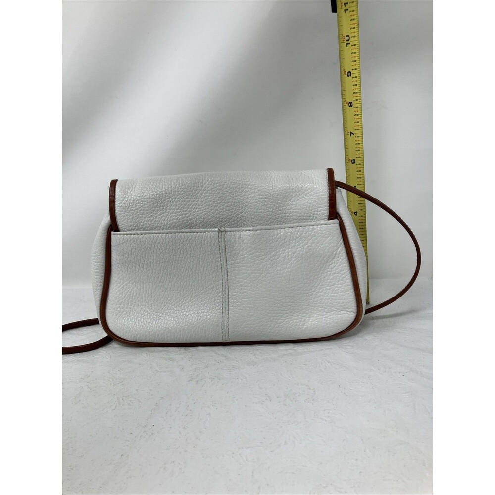 Etienne Aigner Crossbody Bag Purse White Brown Leather Pebbled Vintage - Picture 2 of 16